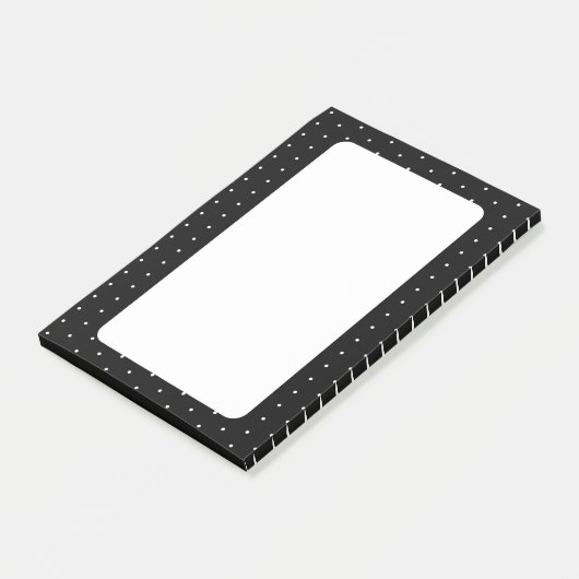 黒名門私立校風のと白の小水玉模様パターン ポストイット (アングル)