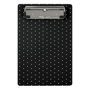 黒名門私立校風のと白の小水玉模様パターン ミニクリップボード