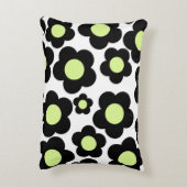 黒名門私立校風のネオン緑ヒッピー花柄 アクセントクッション (裏面(縦))
