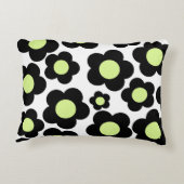 黒名門私立校風のネオン緑ヒッピー花柄 アクセントクッション (裏面)
