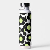 黒名門私立校風のネオン緑ヒッピー花柄 ウォーターボトル (右面)