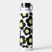 黒名門私立校風のネオン緑ヒッピー花柄 ウォーターボトル (背面)