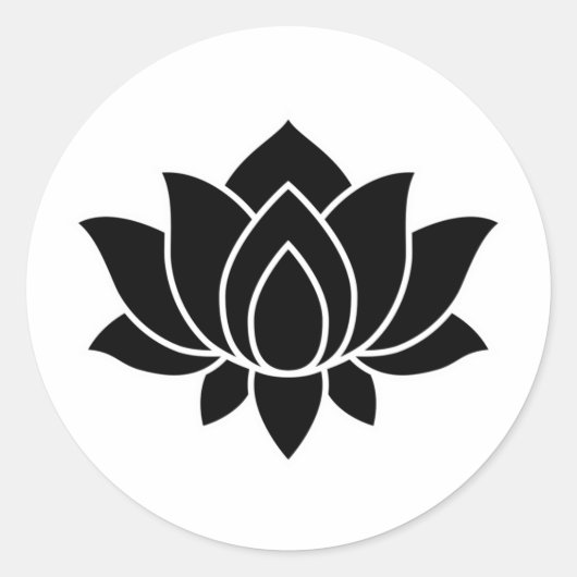 黒咲き蓮の花のシンボルクラシックラウンドS ラウンドシール (正面)