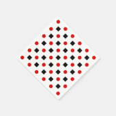 黒四角形赤水玉模様パターン白BG スタンダードカクテルナプキン (角)