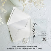 黒回転書道QRコード結婚ズ アクリル招待状