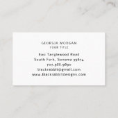 黒図解入りの、写真付きのウサギ 名刺 (裏面)