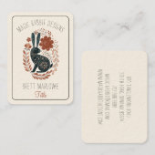 黒図解入りの、写真付きのウサギ 名刺 (正面/裏面)