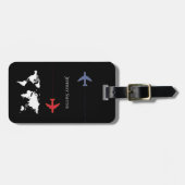 黒国際的飛行機旅行 ラゲッジタグ (正面横)
