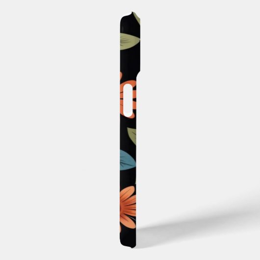 黒地にかわいいヒマワリ模様 Case-Mate iPhoneケース (裏面 / 右)