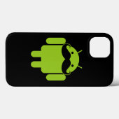 黒地にアンドロイドロボットの口ひげ Case-Mate iPhoneケース (裏面 (横))