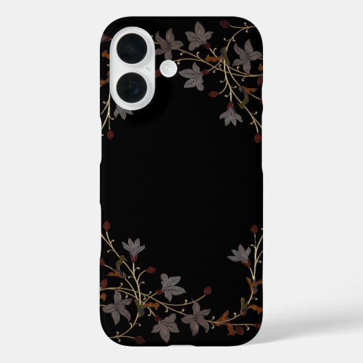 黒地にアールデコの花 Case-Mate iPhoneケース (裏面)