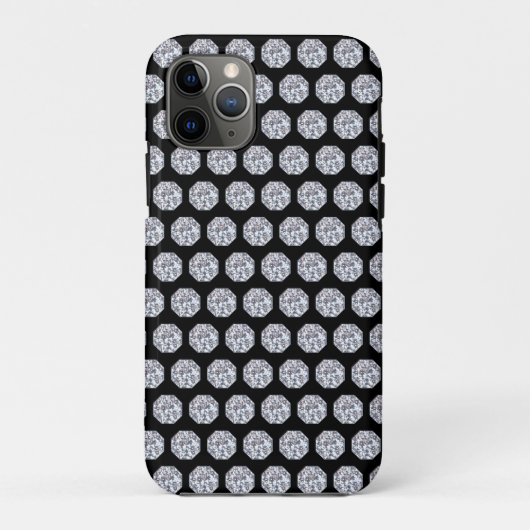 黒地にエレガントなダイヤモンド柄 Case-Mate iPhoneケース (裏面)