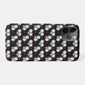黒地にエレガントな白い花柄 Case-Mate iPhoneケース (裏面(横))
