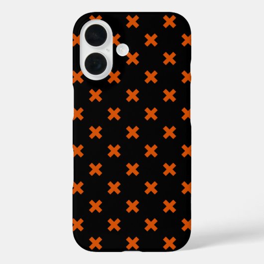 黒地にオレンジのクロスステッチ Case-Mate iPhoneケース (裏面)
