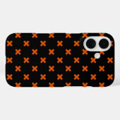 黒地にオレンジのクロスステッチ Case-Mate iPhoneケース (裏面 (横))