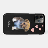 黒地にキュートなコーギーの子犬とハート Case-Mate iPhoneケース (裏面(横))