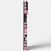 黒地にクラシカルでおしゃれなピンクの花柄 Case-Mate iPhoneケース (裏面 / 右)