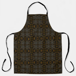 黒地にクリーミーな黄金色のイエローがラーク状に並ぶデザイン エプロン