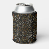 黒地にクリーミーな黄金色のイエローがラーク状に並んだパターン 缶クーラー (缶裏面)
