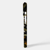 黒地にクリーミーな黄金色のイエローがレーキ状に並ぶパターン Case-Mate iPhoneケース (裏面 / 左)