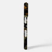 黒地にクリーミーな黄金色のイエローがレーキ状に並ぶパターン Case-Mate iPhoneケース (裏面 / 右)