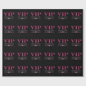 黒地にゴージャスなピンクのVIP ラッピングペーパー (フラット)