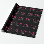 黒地にゴージャスなピンクのVIP ラッピングペーパー (アンロールド)