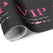 黒地にゴージャスなピンクのVIP ラッピングペーパー (ロールコーナー)