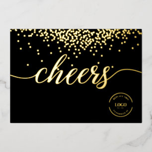 黒地にゴールドのコンフェティと「Cheers」ロゴ 箔シーズンカード