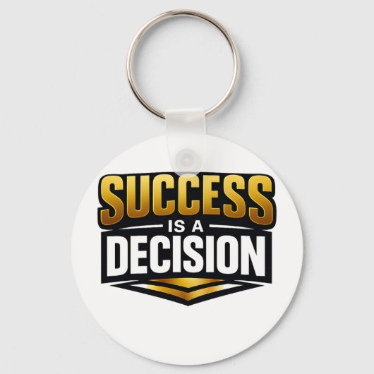 黒地にゴールドのタイポグラフィ「SUCCESS」 キーホルダー (正面)