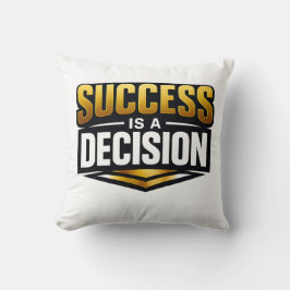 黒地にゴールドのタイポグラフィ「SUCCESS」 クッション