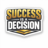 黒地にゴールドのタイポグラフィ「SUCCESS」 シール (正面)