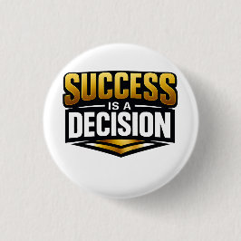 黒地にゴールドのタイポグラフィ「SUCCESS」 缶バッジ