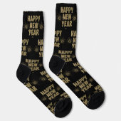 黒地にゴールドのラメでHappy New Year ソックス (右)