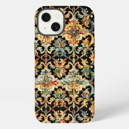 黒地にゴールドの装飾 iPhoneケース (裏面)