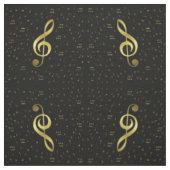 黒地にゴールドの音符 ファブリック (見本)