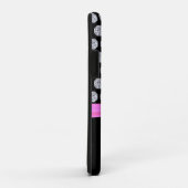 黒地にシャープなダイヤ柄とカリグラフィーネーム Case-Mate iPhoneケース (裏面/右)