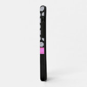 黒地にシャープなダイヤ柄とカリグラフィーネーム Case-Mate iPhoneケース (裏面/左)