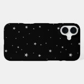黒地にシルバーの星 iPhoneケース (裏面横)
