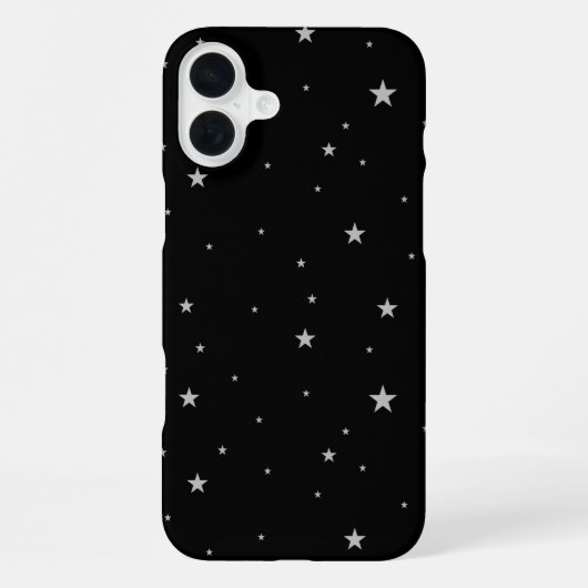 黒地にシルバーの星 iPhoneケース (裏面)