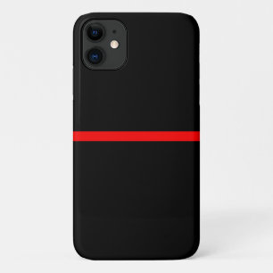 黒地にシンボリックな細い赤線のデザイン iPhone 11 ケース