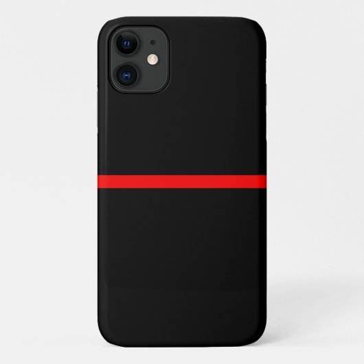 黒地にシンボリックな細い赤線のデザイン Case-Mate iPhoneケース (裏面)