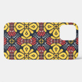 黒地にシームレスな花柄 Case-Mate iPhoneケース (裏面 (横))
