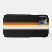黒地にスリムなゲイ・ベア・プライド・フラグのリボン Case-Mate iPhoneケース (裏面(横))