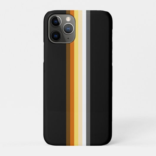 黒地にスリムなゲイ・ベア・プライド・フラグのリボン Case-Mate iPhoneケース (裏)