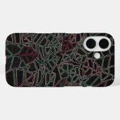 黒地にネオンで描いたポップアートのヤシの葉 Case-Mate iPhoneケース (裏面 (横))