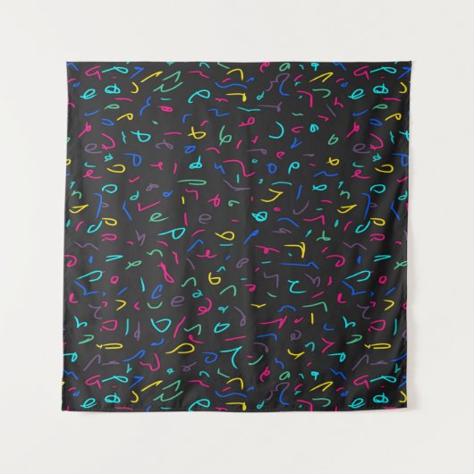 黒地にネオンブライトのマーキング タペストリー (正面(横))