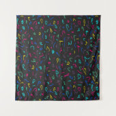 黒地にネオンブライトのマーキング タペストリー (正面)