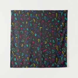 黒地にネオンブライトマーキング タペストリー