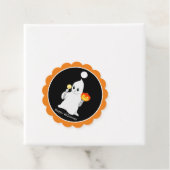 黒地にハロウィンの幽霊とカボチャ フェイバータグ (インサイチュ)